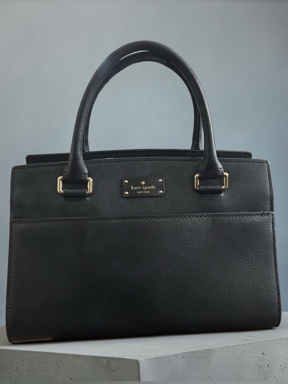 Kate Spade Grove Street Small Caley Black Leather Satchel Crossbody Classic